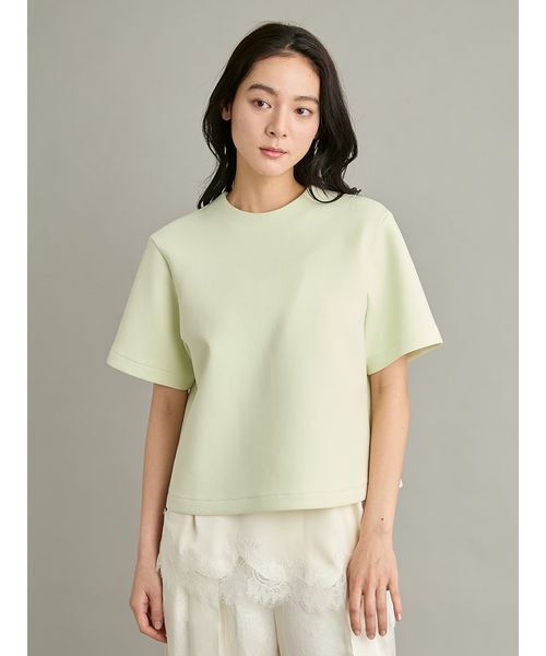 Mila Owen(ミラオーウェン)の「キャミレイヤードダンボールTシャツ(Tシャツ/カットソー・レディース・ホワイト/ライム/ブラック/グレー・0/1)」の4枚目の写真