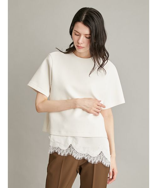 Mila Owen(ミラオーウェン)の「キャミレイヤードダンボールTシャツ(Tシャツ/カットソー・レディース・ホワイト/ライム/ブラック/グレー・0/1)」の21枚目の写真