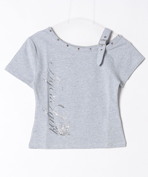 A'GEM9(エージェムナイン)の「A'GEM/9 × .kom 『A'GEM/9 girl/エージェムナインガール』ワンショルクロップTシャツ(Tシャツ/カットソー・レディース・ブラック/グレー・FREE)」の22枚目の写真