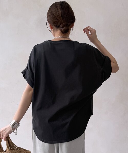 DouDou（ドゥドゥ）の「【WEB限定】AGREABLEロゴTEE（Tシャツ/カットソー・レディース・アイボリー/チャコールグレー/カーキ・FREE）」の21枚目の写真
