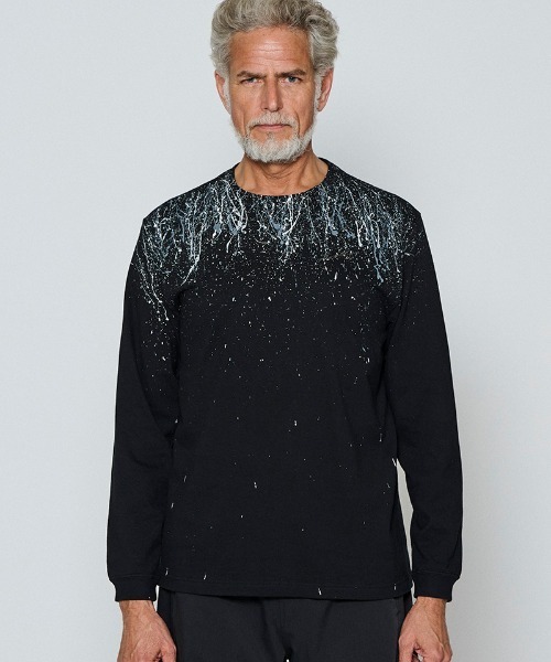 ACANTHUS(アカンサス)の「mlt5694-Splash paint L-S Tee ロングスリーブTシャツ(CT2610)(Tシャツ/カットソー・メンズ・ホワイト/ブラック・XL/L/M/S)」の2枚目の写真