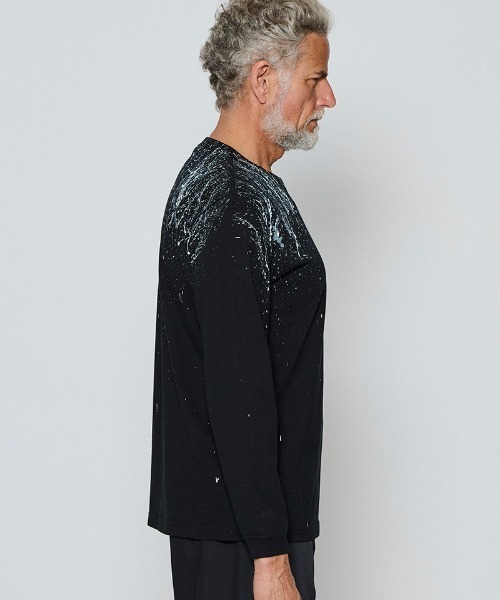 ACANTHUS(アカンサス)の「mlt5694-Splash paint L-S Tee ロングスリーブTシャツ(CT2610)(Tシャツ/カットソー・メンズ・ホワイト/ブラック・XL/L/M/S)」の7枚目の写真