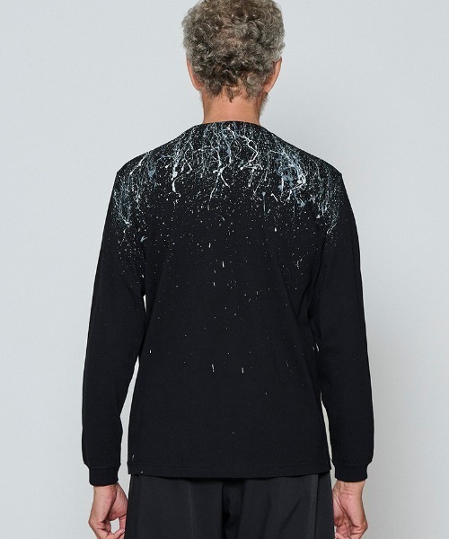 ACANTHUS(アカンサス)の「mlt5694-Splash paint L-S Tee ロングスリーブTシャツ(CT2610)(Tシャツ/カットソー・メンズ・ホワイト/ブラック・XL/L/M/S)」の8枚目の写真