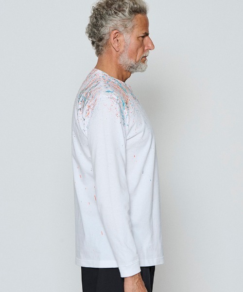ACANTHUS(アカンサス)の「mlt5694-Splash paint L-S Tee ロングスリーブTシャツ(CT2610)(Tシャツ/カットソー・メンズ・ホワイト/ブラック・XL/L/M/S)」の10枚目の写真