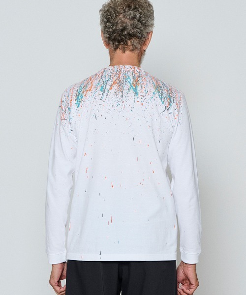 ACANTHUS(アカンサス)の「mlt5694-Splash paint L-S Tee ロングスリーブTシャツ(CT2610)(Tシャツ/カットソー・メンズ・ホワイト/ブラック・XL/L/M/S)」の11枚目の写真