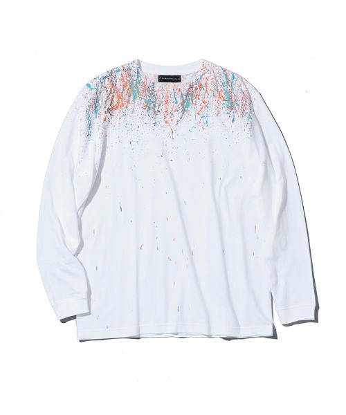 ACANTHUS(アカンサス)の「mlt5694-Splash paint L-S Tee ロングスリーブTシャツ(CT2610)(Tシャツ/カットソー・メンズ・ホワイト/ブラック・XL/L/M/S)」の12枚目の写真