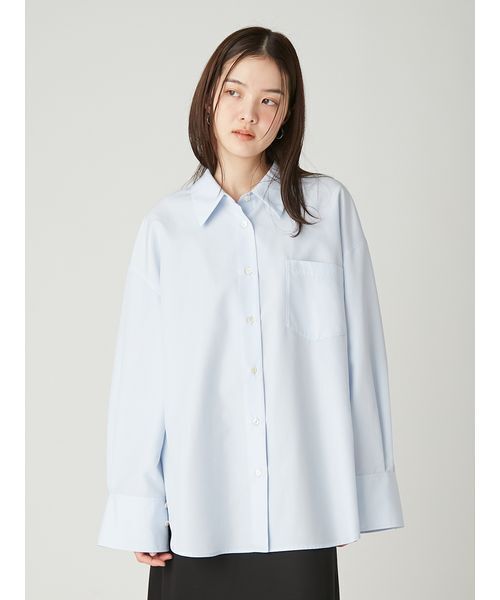 FRAY I.D(フレイアイディー)の「【LUMISHADE】オーバーサイズシャツ/ウォッシャブル・UVカット・防シワ・接触冷感(シャツ/ブラウス・レディース・ライトブルー/イエロー/ホワイト・F)」の11枚目の写真