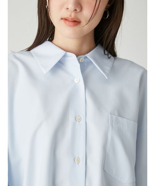 FRAY I.D(フレイアイディー)の「【LUMISHADE】オーバーサイズシャツ/ウォッシャブル・UVカット・防シワ・接触冷感(シャツ/ブラウス・レディース・ライトブルー/イエロー/ホワイト・F)」の14枚目の写真