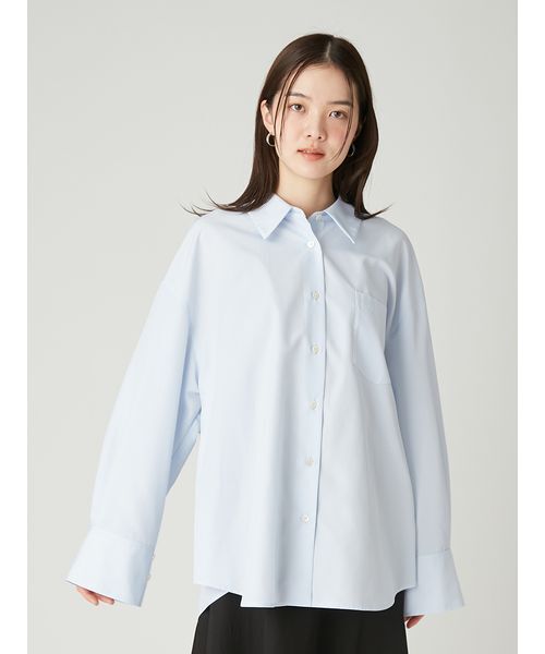 FRAY I.D(フレイアイディー)の「【LUMISHADE】オーバーサイズシャツ/ウォッシャブル・UVカット・防シワ・接触冷感(シャツ/ブラウス・レディース・ライトブルー/イエロー/ホワイト・F)」の19枚目の写真