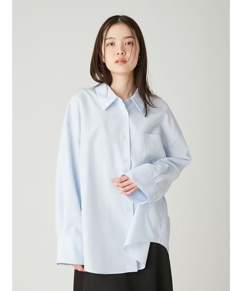 FRAY I.D(フレイアイディー)の「【LUMISHADE】オーバーサイズシャツ/ウォッシャブル・UVカット・防シワ・接触冷感(シャツ/ブラウス・レディース・ライトブルー/イエロー/ホワイト・F)」の20枚目の写真