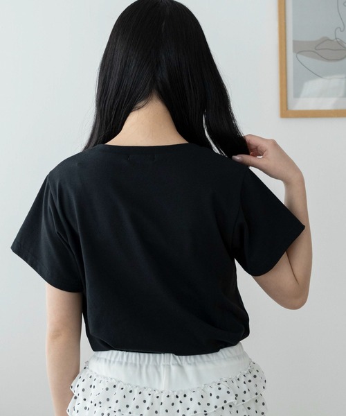 WEGO(ウィゴー)の「WEGO/【26春夏新作】装飾付きネコリボンT(Tシャツ/カットソー・レディース・ブラック/ホワイト・FREE)」の12枚目の写真