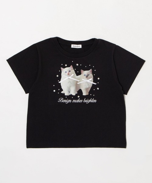 WEGO(ウィゴー)の「WEGO/【26春夏新作】装飾付きネコリボンT(Tシャツ/カットソー・レディース・ブラック/ホワイト・FREE)」の15枚目の写真