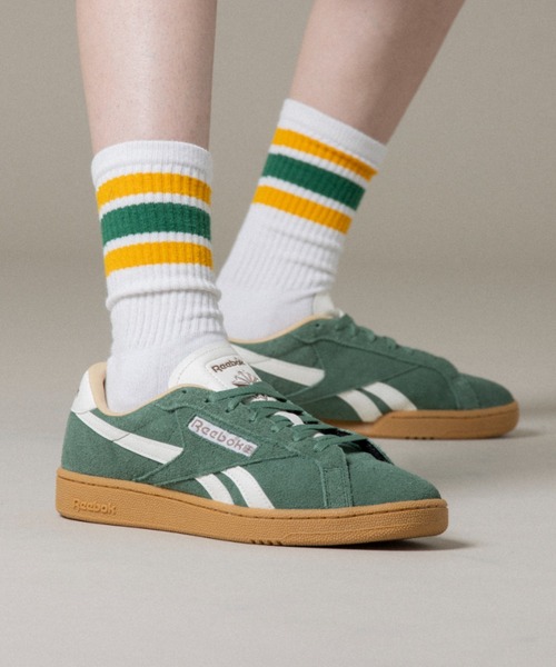 Reebok（リーボック）の「クラブシー グラウンズ UK / CLUB C GROUNDS UK（スニーカー・メンズ・アイボリー/グリーン/ライトグレー・22.5cm/23.0cm/23.5cm/24.5cm/24.0cm/25.0cm/25.5cm/26.0cm/26.5cm/27.0cm/27.5cm/28.0cm/28.5cm/29.0cm）」の6枚目の写真