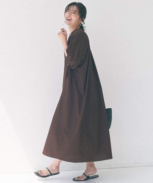 UNFILO(アンフィーロ)の「【野呂佳代さん着用】BREEZEMOVE バルーンスリーブ ワンピース(ワンピース・レディース・ブラック系/ダルブルー系/ダークブラウン系・X-LARGE/XX-LARGE)」の7枚目の写真