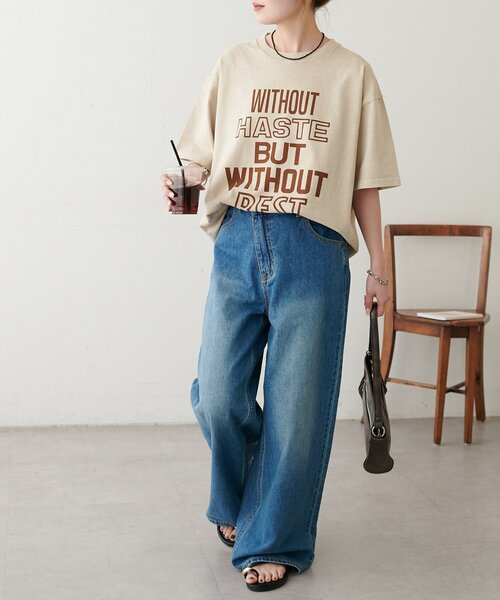 DISCOAT(ディスコート)の「【Enlude】ピグメントカラーロゴTシャツ《ユニセックス》(Tシャツ/カットソー・レディース・ピンク/サックスブルー/ベージュ・FREE)」の11枚目の写真