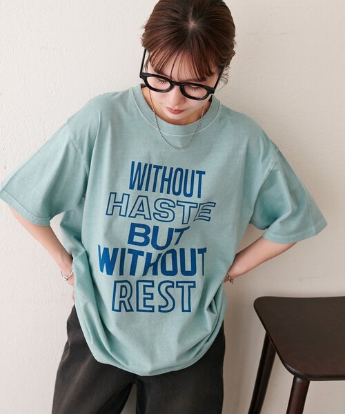 DISCOAT(ディスコート)の「【Enlude】ピグメントカラーロゴTシャツ《ユニセックス》(Tシャツ/カットソー・レディース・ピンク/サックスブルー/ベージュ・FREE)」の16枚目の写真