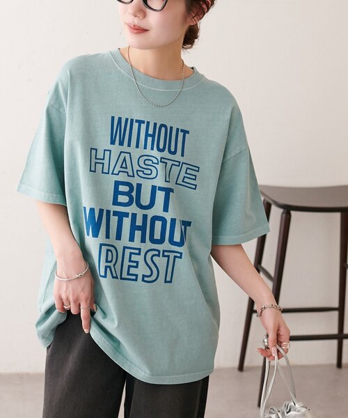 DISCOAT(ディスコート)の「【Enlude】ピグメントカラーロゴTシャツ《ユニセックス》(Tシャツ/カットソー・レディース・ピンク/サックスブルー/ベージュ・FREE)」の17枚目の写真