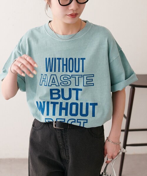 DISCOAT(ディスコート)の「【Enlude】ピグメントカラーロゴTシャツ《ユニセックス》(Tシャツ/カットソー・レディース・ピンク/サックスブルー/ベージュ・FREE)」の19枚目の写真
