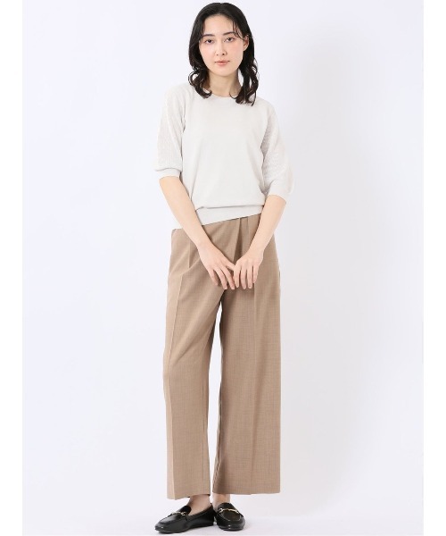 m.f.editorial(エムエフエディトリアル)の「【ストレッチ 接触冷感 UV ウォッシャブル】タカキュー レディース 快適機能 メッシュ切替 半袖 ニット プルオーバー(ニット/セーター・レディース・アイボリー・L)」の18枚目の写真
