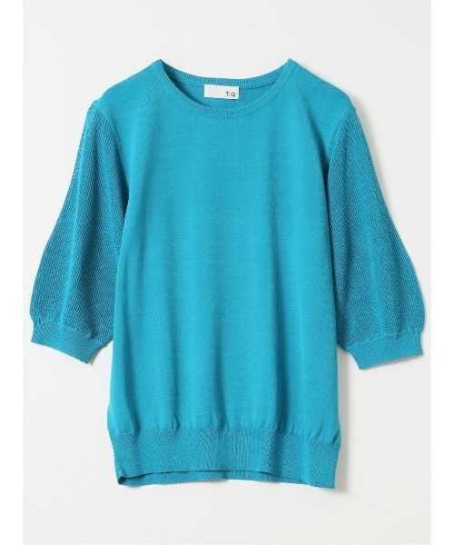 m.f.editorial(エムエフエディトリアル)の「【ストレッチ 接触冷感 UV ウォッシャブル】タカキュー レディース 快適機能 メッシュ切替 半袖 ニット プルオーバー(ニット/セーター・レディース・アイボリー・L)」の9枚目の写真
