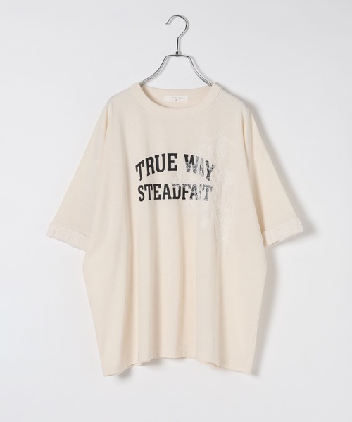 studio CLIP(スタディオクリップ)の「レースロゴロールアップTシャツ(Tシャツ/カットソー・レディース・グレー/カーキ/アイボリー・FREE)」の21枚目の写真