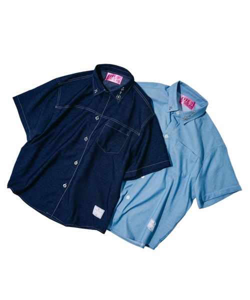 EFFECTEN(エフェクテン)の「【EFFECTEN】Studs chambray shirts(シャツ/ブラウス・メンズ・サックスブルー/インディゴブルー・X-LARGE/LARGE/MEDIUM)」の10枚目の写真