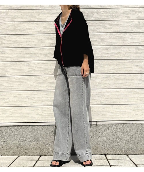 Q(キュー)の「ドルマンパーカー(パーカー・レディース・ブラック/オリーブ・MEDIUM)」の18枚目の写真