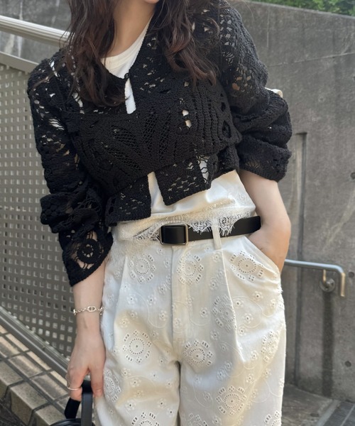 WILLFULLY(ウィルフリー)の「multi panel crochet knit(カーディガン/ボレロ・レディース・ナチュラル/ブラック・FREE)」の16枚目の写真