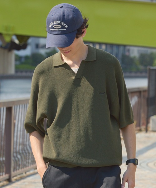 HECT(ヘクト)の「【HECT】High Gauge Skipper Logo Knit Polo / ハイゲージ畦編み ロゴ刺繍 スキッパー半袖ニットポロ<UVカット>(ポロシャツ・メンズ・オリーブ/ブラウン/ダークネイビー/チャコール/ブラック/ベージュ・S/L/M)」の15枚目の写真