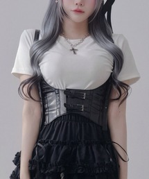 Diable baiser | 脇シャーリング半袖Tシャツ/カットソー(Tシャツ/カットソー)