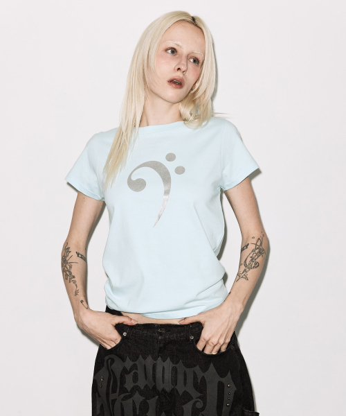 FANCY CLUB(ファンシークラブ)の「ベースクレフTシャツ (ブルー) F26QB402(Tシャツ/カットソー・レディース・その他・ONE)」の2枚目の写真