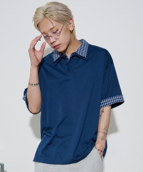 WEGO(ウィゴー)の「WEGO/【26年春夏新作】シャツレイヤードTシャツ(Tシャツ/カットソー・メンズ・ブラック/グレー/ネイビー・MEDIUM/LARGE)」の15枚目の写真