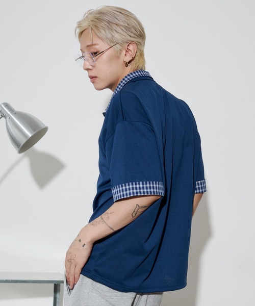 WEGO(ウィゴー)の「WEGO/【26年春夏新作】シャツレイヤードTシャツ(Tシャツ/カットソー・メンズ・ブラック/グレー/ネイビー・MEDIUM/LARGE)」の16枚目の写真