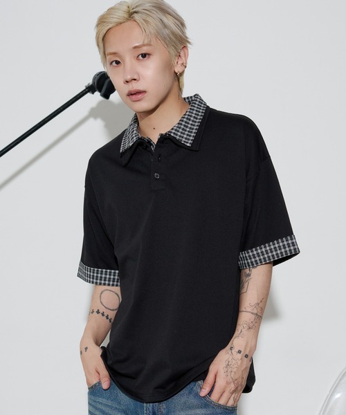 WEGO(ウィゴー)の「WEGO/【26年春夏新作】シャツレイヤードTシャツ(Tシャツ/カットソー・メンズ・ブラック/グレー/ネイビー・MEDIUM/LARGE)」の4枚目の写真