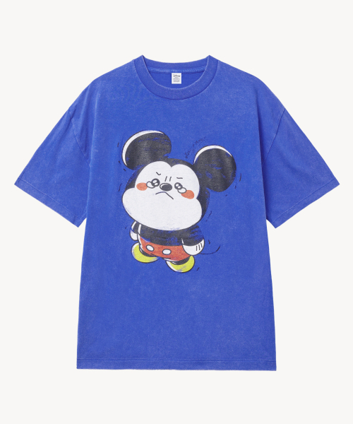 VTWO(ブイツー)の「フェイドウォッシングクライング_ミッキー_ Tシャツ (BLUE)(Tシャツ/カットソー・レディース・その他・LARGE/MEDIUM)」の2枚目の写真