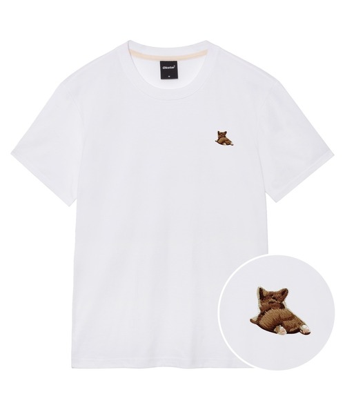 OKSTAR(オクスター)の「ウェルシコギ刺繍半袖(Tシャツ/カットソー・レディース・グレー/ダークグリーン/ネイビー/ベージュ/ホワイト/クリーム/ダークグレー/ライトグレー/ダークブルー/ライトベージュ/カーキ/ブラック・X-LARGE/LARGE/MEDIUM/SMALL/2XL/4XL/3XL)」の1枚目の写真