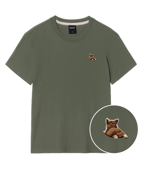 OKSTAR(オクスター)の「ウェルシコギ刺繍半袖(Tシャツ/カットソー・レディース・グレー/ダークグリーン/ネイビー/ベージュ/ホワイト/クリーム/ダークグレー/ライトグレー/ダークブルー/ライトベージュ/カーキ/ブラック・X-LARGE/LARGE/MEDIUM/SMALL/2XL/4XL/3XL)」の10枚目の写真