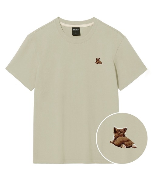 OKSTAR(オクスター)の「ウェルシコギ刺繍半袖(Tシャツ/カットソー・レディース・グレー/ダークグリーン/ネイビー/ベージュ/ホワイト/クリーム/ダークグレー/ライトグレー/ダークブルー/ライトベージュ/カーキ/ブラック・X-LARGE/LARGE/MEDIUM/SMALL/2XL/4XL/3XL)」の8枚目の写真