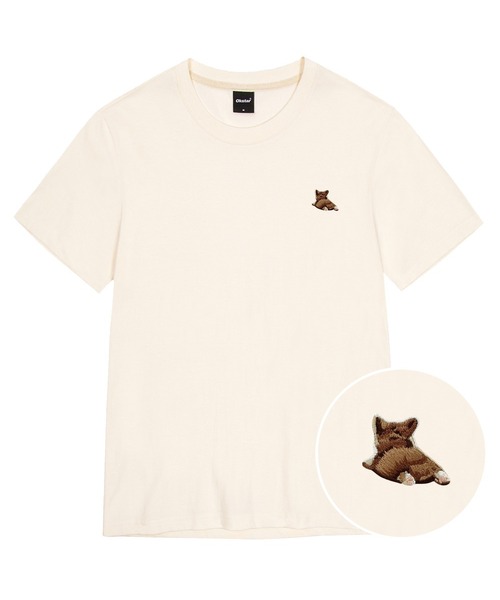 OKSTAR(オクスター)の「ウェルシコギ刺繍半袖(Tシャツ/カットソー・レディース・グレー/ダークグリーン/ネイビー/ベージュ/ホワイト/クリーム/ダークグレー/ライトグレー/ダークブルー/ライトベージュ/カーキ/ブラック・X-LARGE/LARGE/MEDIUM/SMALL/2XL/4XL/3XL)」の7枚目の写真