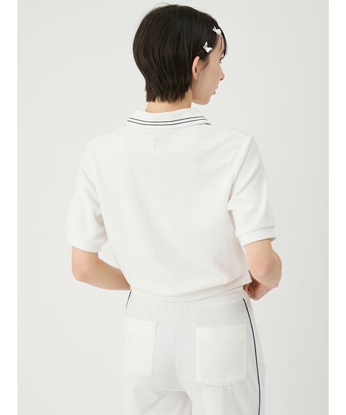 LILY BROWN(リリーブラウン)の「【LILY BROWN×ANNA SUI】パイルポロトップス(Tシャツ/カットソー・レディース・ピンク/ホワイト/ネイビー・F)」の9枚目の写真