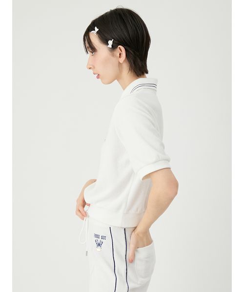LILY BROWN(リリーブラウン)の「【LILY BROWN×ANNA SUI】パイルポロトップス(Tシャツ/カットソー・レディース・ピンク/ホワイト/ネイビー・F)」の10枚目の写真