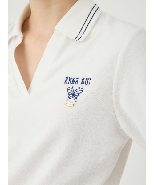LILY BROWN(リリーブラウン)の「【LILY BROWN×ANNA SUI】パイルポロトップス(Tシャツ/カットソー・レディース・ピンク/ホワイト/ネイビー・F)」の12枚目の写真