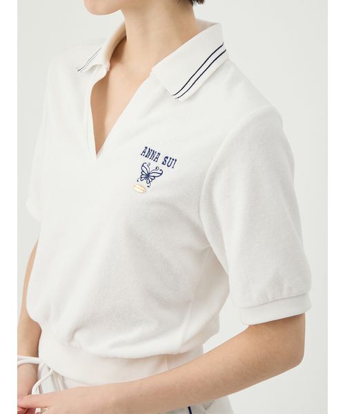 LILY BROWN(リリーブラウン)の「【LILY BROWN×ANNA SUI】パイルポロトップス(Tシャツ/カットソー・レディース・ピンク/ホワイト/ネイビー・F)」の13枚目の写真