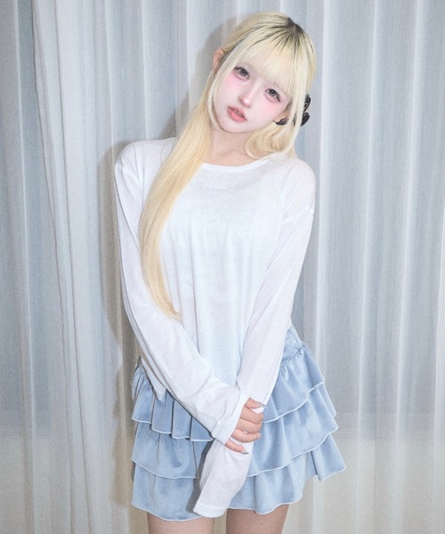 Lovilyn(ラヴィリン)の「レースワッペンシアートップス(Tシャツ/カットソー・レディース・ホワイト/アイボリー・FREE)」の2枚目の写真