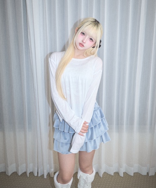 Lovilyn(ラヴィリン)の「レースワッペンシアートップス(Tシャツ/カットソー・レディース・ホワイト/アイボリー・FREE)」の10枚目の写真