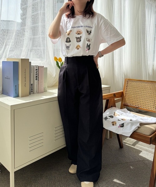 tunee(チュニー)の「DOGプリントデザイン半袖Tシャツ(hsyd)(Tシャツ/カットソー・レディース・アイボリー/ベージュ/ネイビー・LARGE/SMALL/MEDIUM)」の11枚目の写真