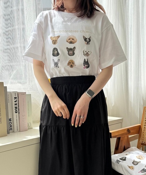 tunee(チュニー)の「DOGプリントデザイン半袖Tシャツ(hsyd)(Tシャツ/カットソー・レディース・アイボリー/ベージュ/ネイビー・LARGE/SMALL/MEDIUM)」の13枚目の写真
