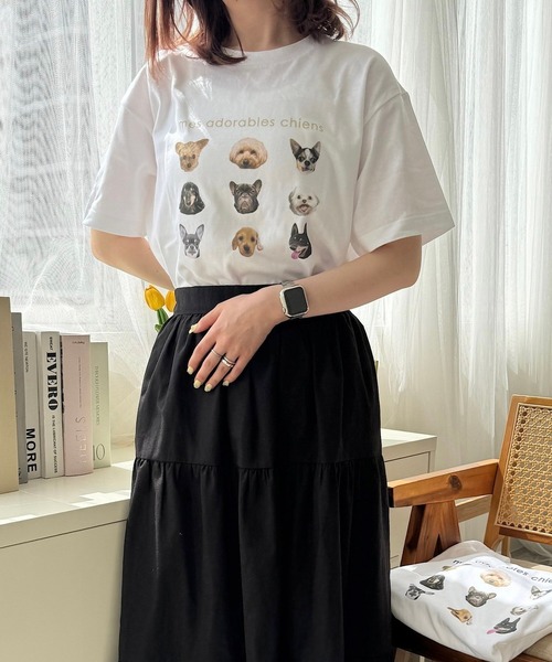 tunee(チュニー)の「DOGプリントデザイン半袖Tシャツ(hsyd)(Tシャツ/カットソー・レディース・アイボリー/ベージュ/ネイビー・LARGE/SMALL/MEDIUM)」の15枚目の写真