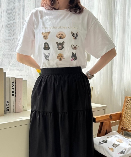 tunee(チュニー)の「DOGプリントデザイン半袖Tシャツ(hsyd)(Tシャツ/カットソー・レディース・アイボリー/ベージュ/ネイビー・LARGE/SMALL/MEDIUM)」の16枚目の写真