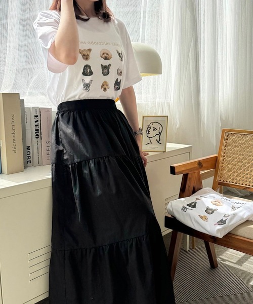 tunee(チュニー)の「DOGプリントデザイン半袖Tシャツ(hsyd)(Tシャツ/カットソー・レディース・アイボリー/ベージュ/ネイビー・LARGE/SMALL/MEDIUM)」の17枚目の写真
